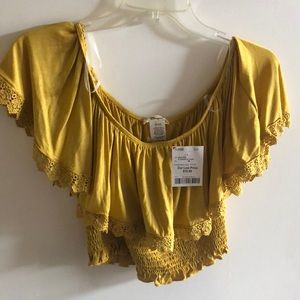 Mustard yellow crop top